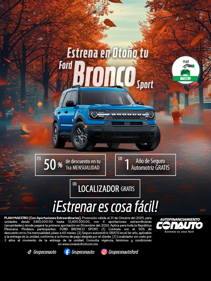 Estrena en Otoño tu Ford Bronco Sport
