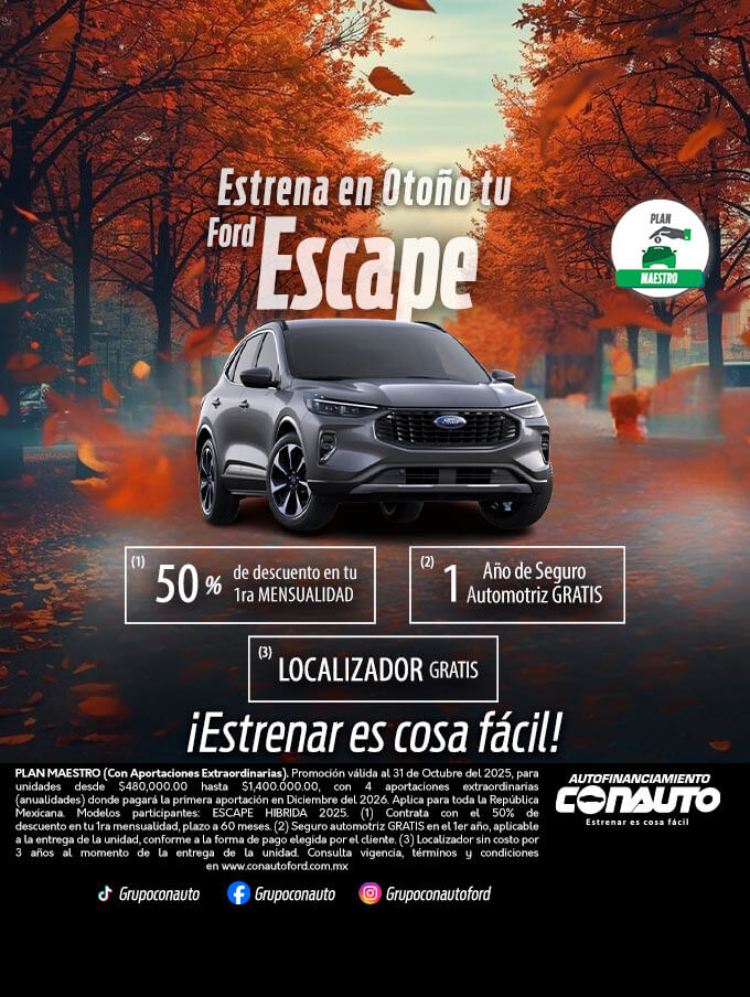 Estrena en Otoño tu Ford Escape